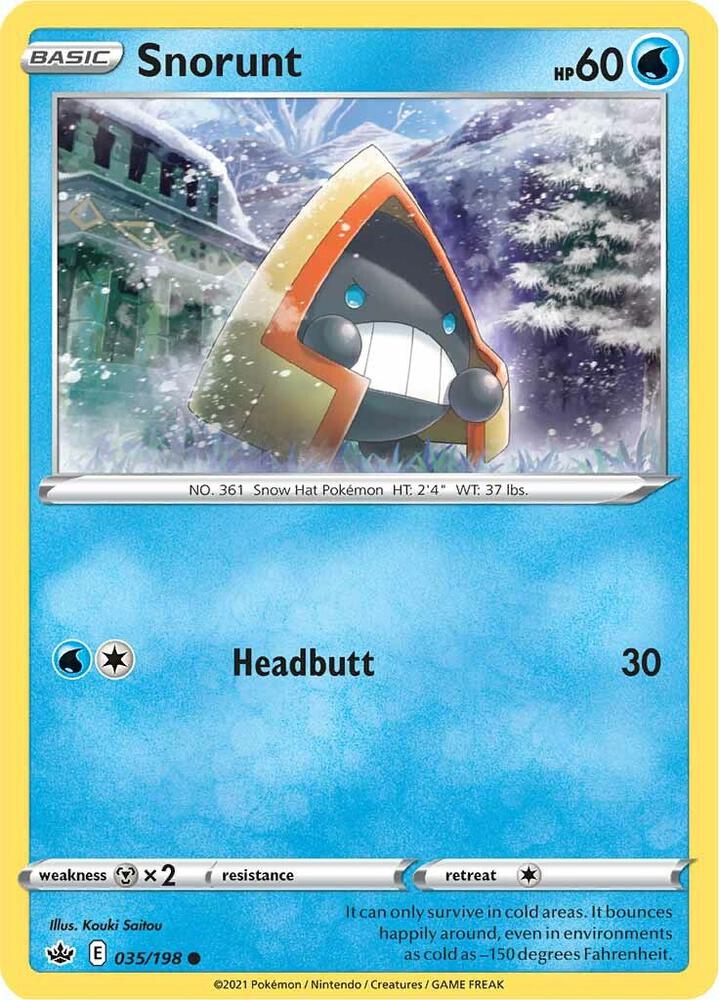 Pokemon - Chilling Reign - Snorunt - 035/198 - Reverse Holofoil