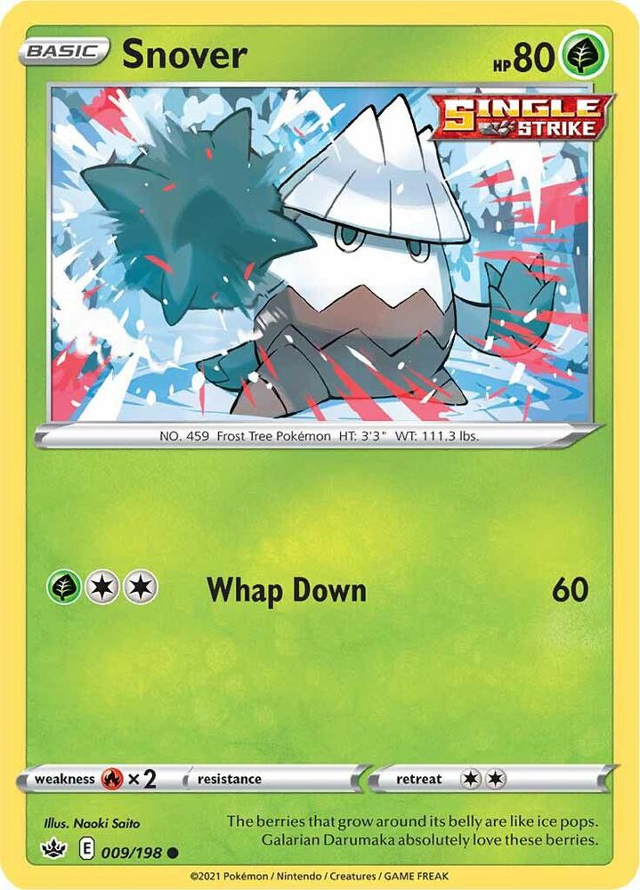 Snover 009/198 Reverse Holofoil — Chilling Reign Pokémon card