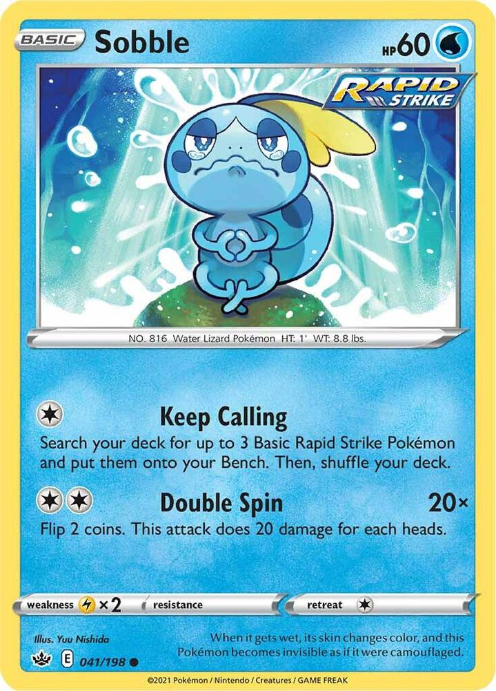 Pokemon - Chilling Reign - Sobble - 041/198 - Reverse Holofoil