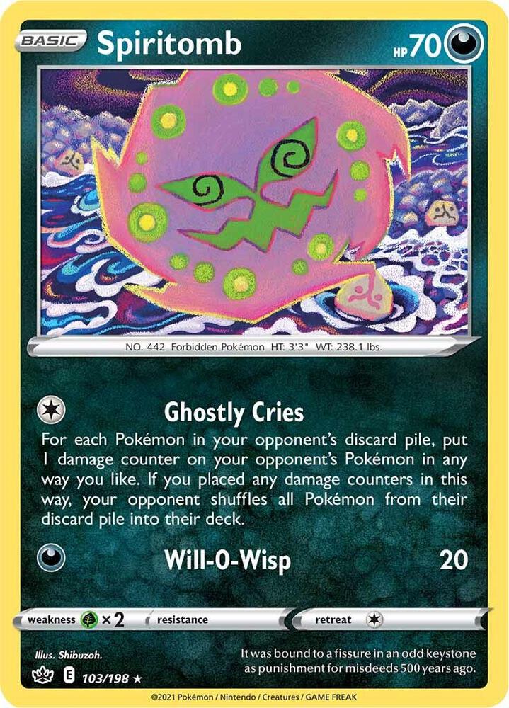 Spiritomb 103/198 Reverse Holofoil — Chilling Reign Pokémon card