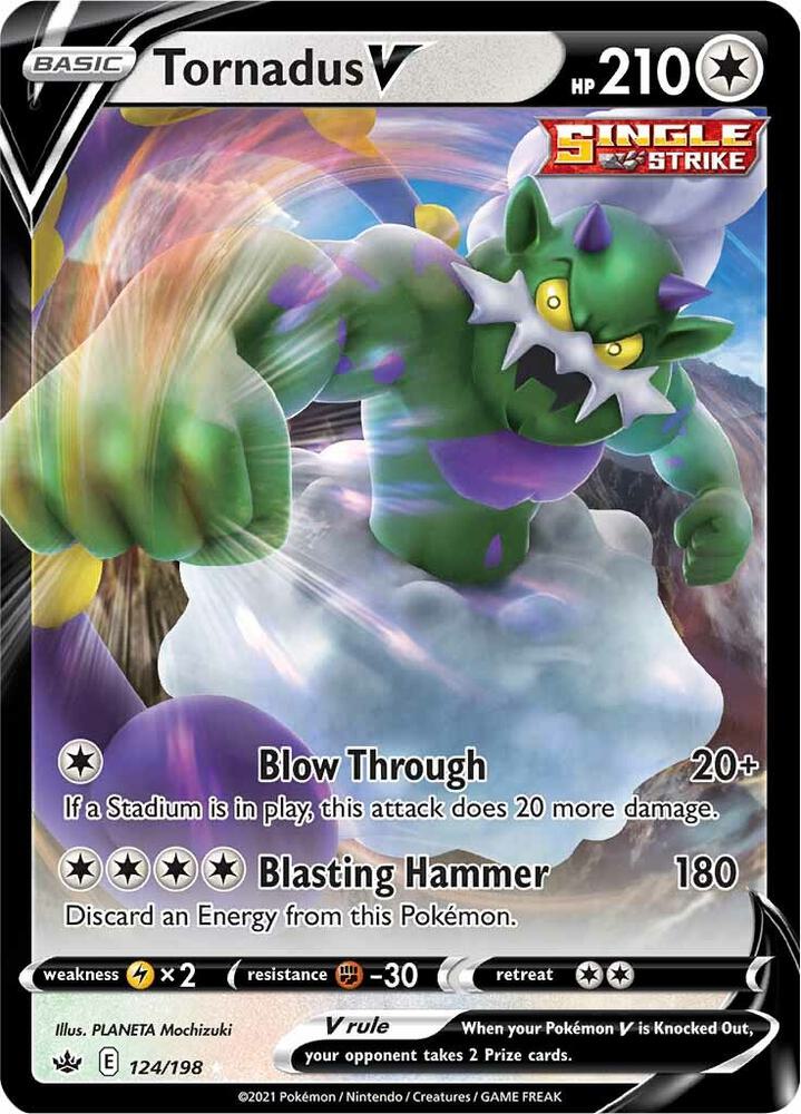 Tornadus V 124/198 Holofoil — Chilling Reign Pokémon card