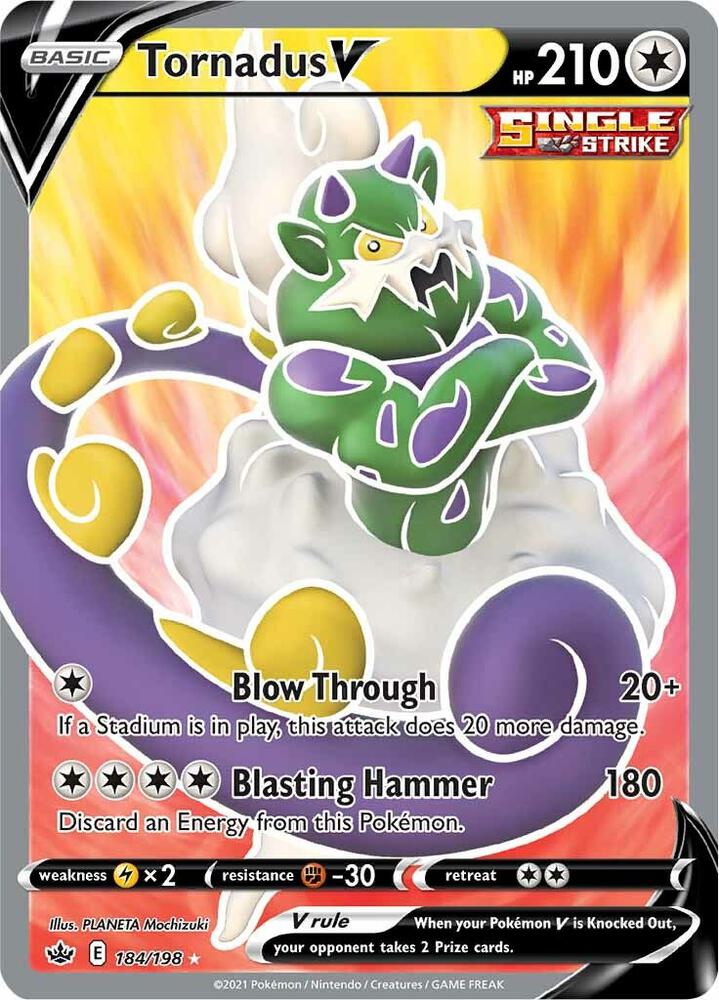 Tornadus V 184/198 Holofoil — Chilling Reign Pokémon card