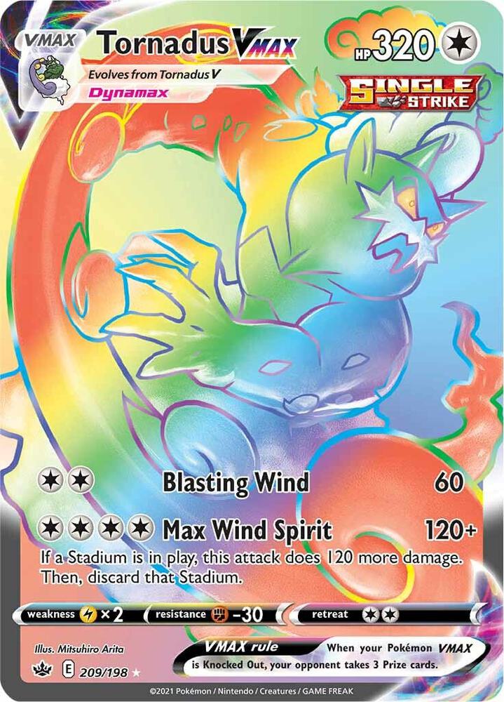 Tornadus VMAX 209/198 Holofoil — Chilling Reign Pokémon card