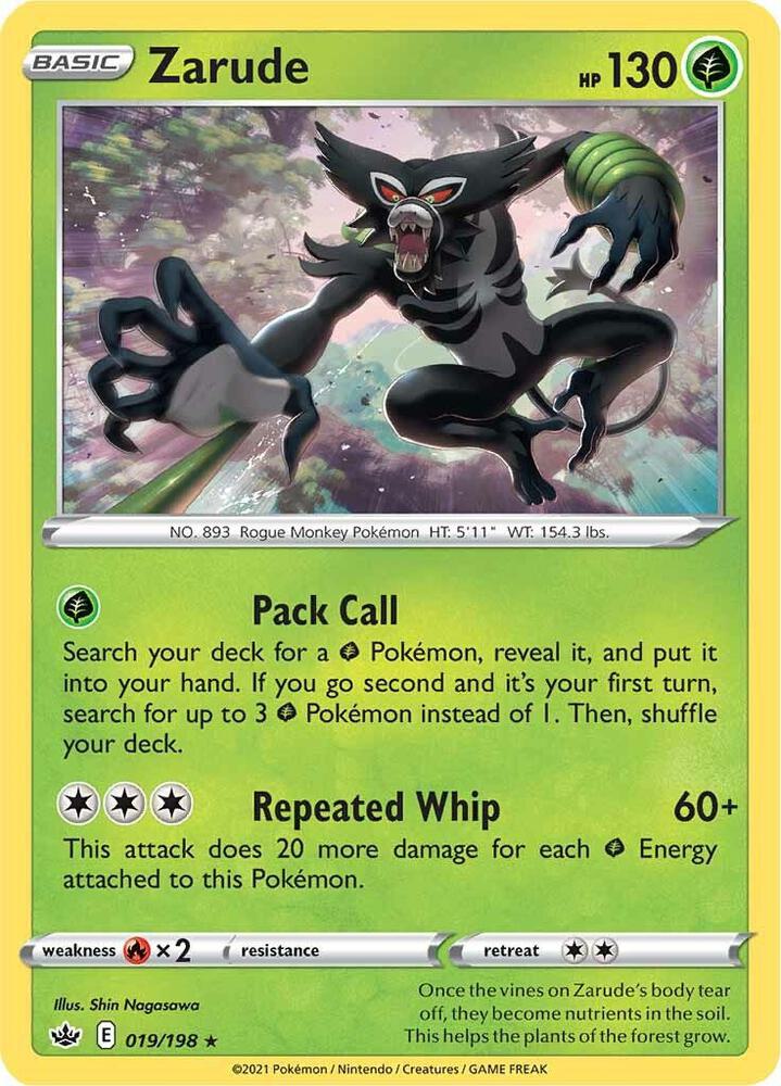 Zarude 019/198 Holofoil — Chilling Reign Pokémon card