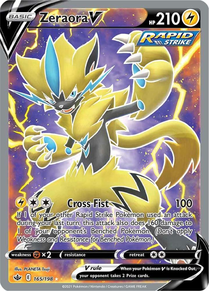 Zeraora V 165/198 Holofoil — Chilling Reign Pokémon card