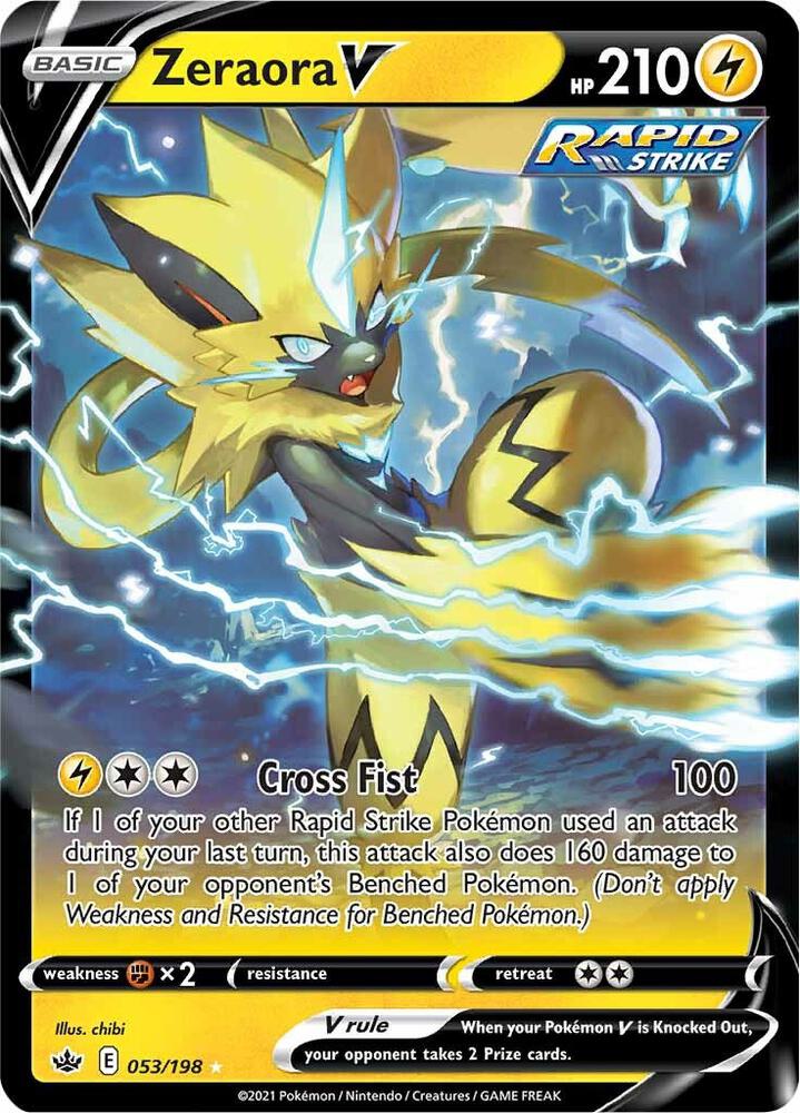 Zeraora V 053/198 Holofoil — Chilling Reign Pokémon card