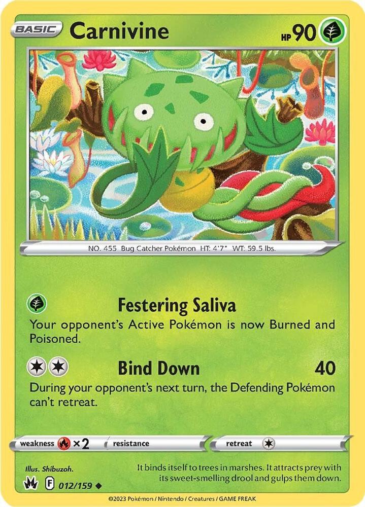 Carnivine 012/159 — Crown Zenith Pokémon card