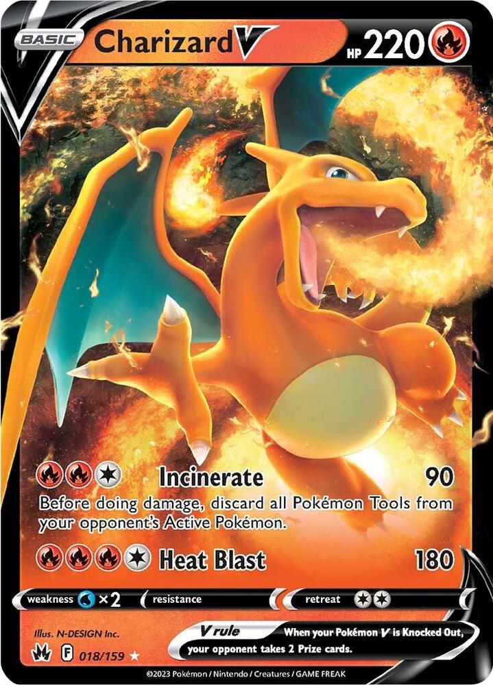 Charizard V 018/159 Holofoil — Crown Zenith Pokémon card