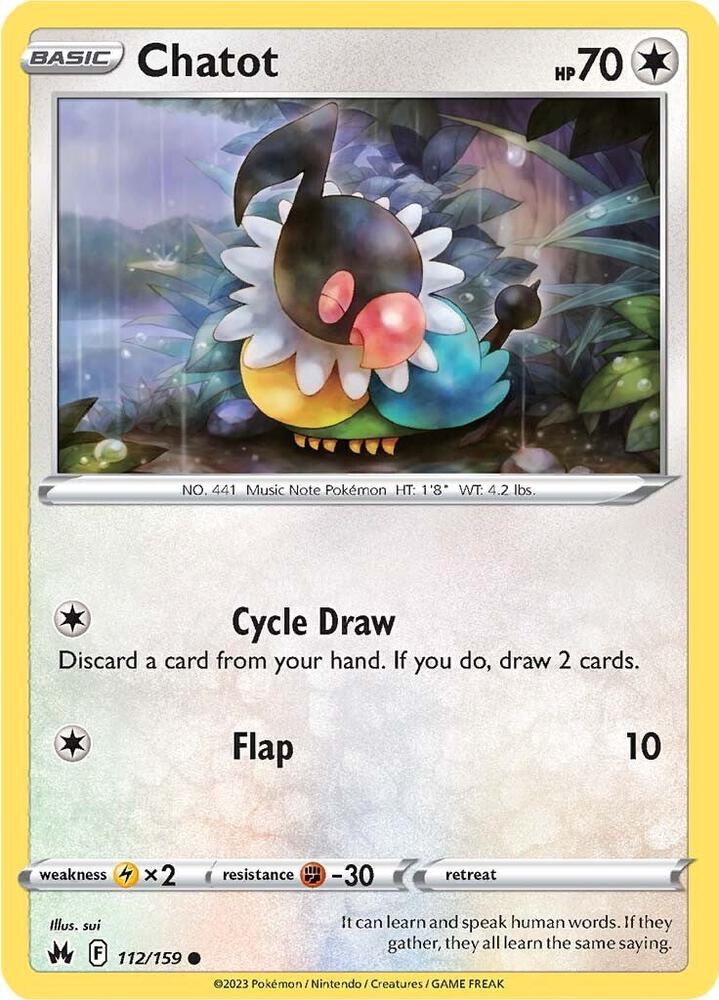 Chatot 112/159 — Crown Zenith Pokémon card