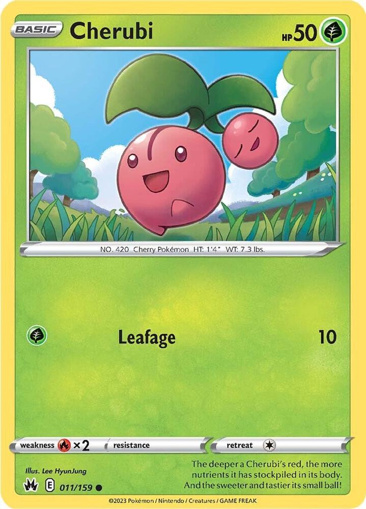Cherubi 011/159 Reverse Holofoil — Crown Zenith Pokémon card