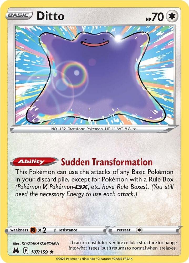 Ditto 107/159 Holofoil — Crown Zenith Pokémon card