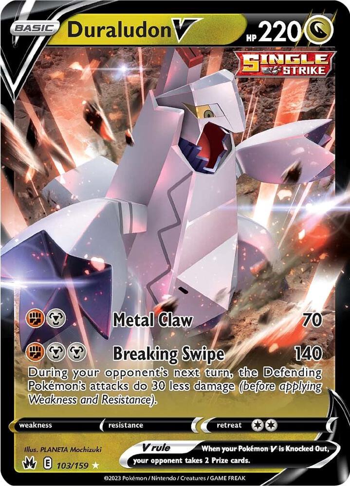 Duraludon V 103/159 Holofoil — Crown Zenith Pokémon card