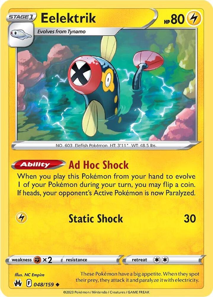 Eelektrik 048/159 Reverse Holofoil — Crown Zenith Pokémon card