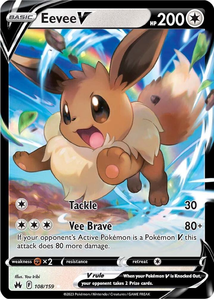 Eevee V 108/159 Holofoil — Crown Zenith Pokémon card