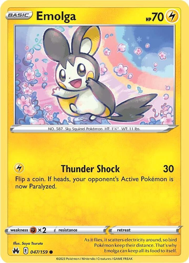 Emolga 047/159 — Crown Zenith Pokémon card