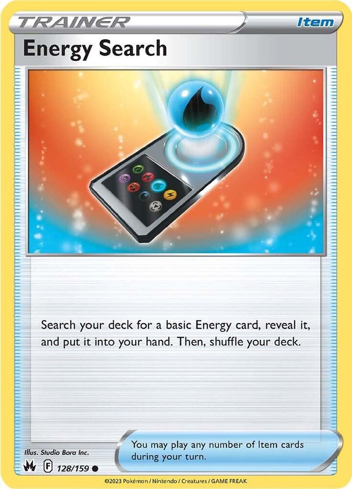 Energy Search 128/159 Reverse Holofoil — Crown Zenith Pokémon card