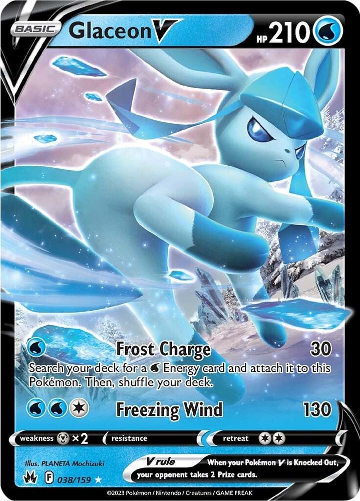 Glaceon V 038/159 Holofoil — Crown Zenith Pokémon card