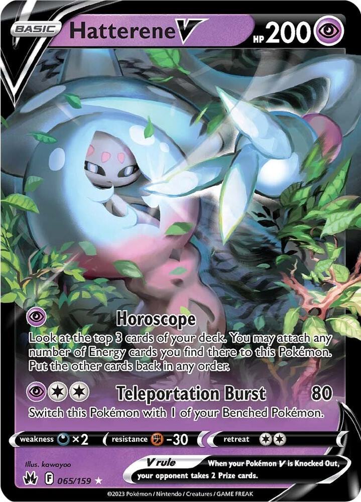 Hatterene V 065/159 Holofoil — Crown Zenith Pokémon card