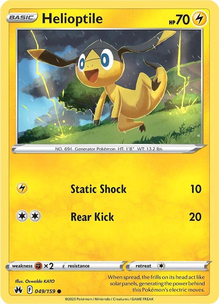 Helioptile 049/159 — Crown Zenith Pokémon card