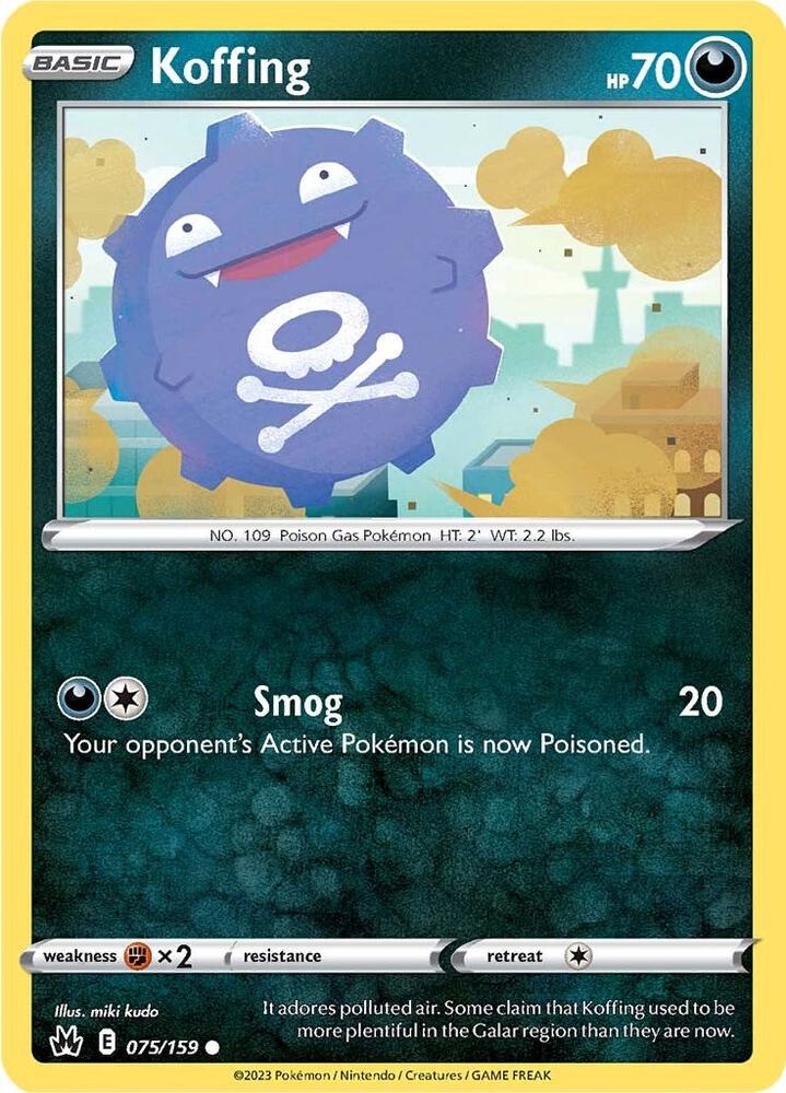 Koffing 075/159 Reverse Holofoil — Crown Zenith Pokémon card