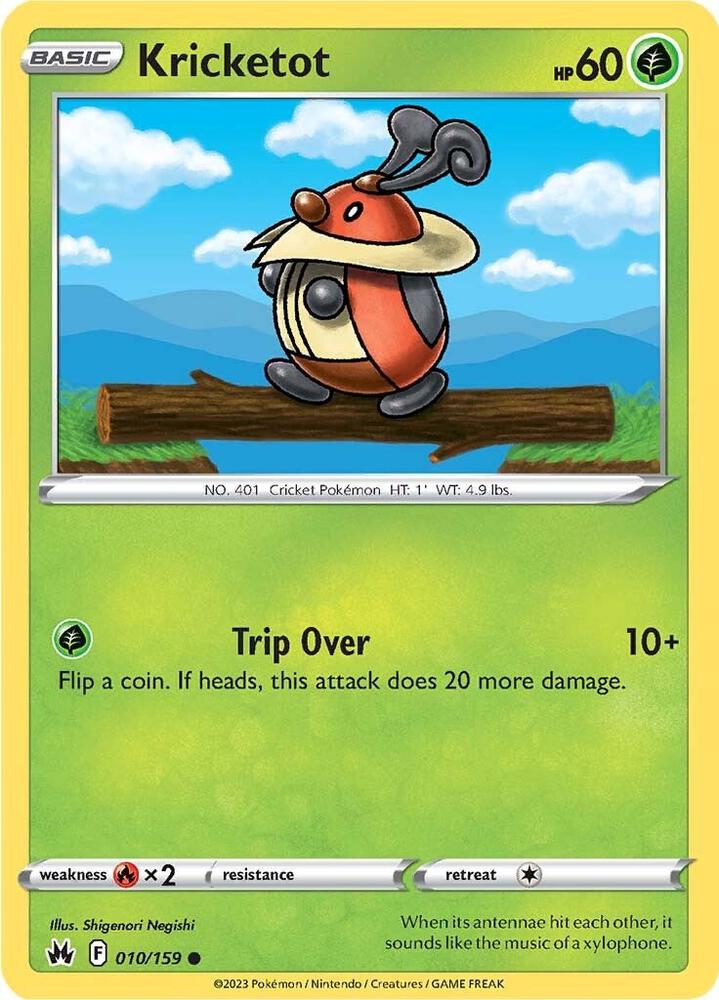 Kricketot 010/159 Reverse Holofoil — Crown Zenith Pokémon card