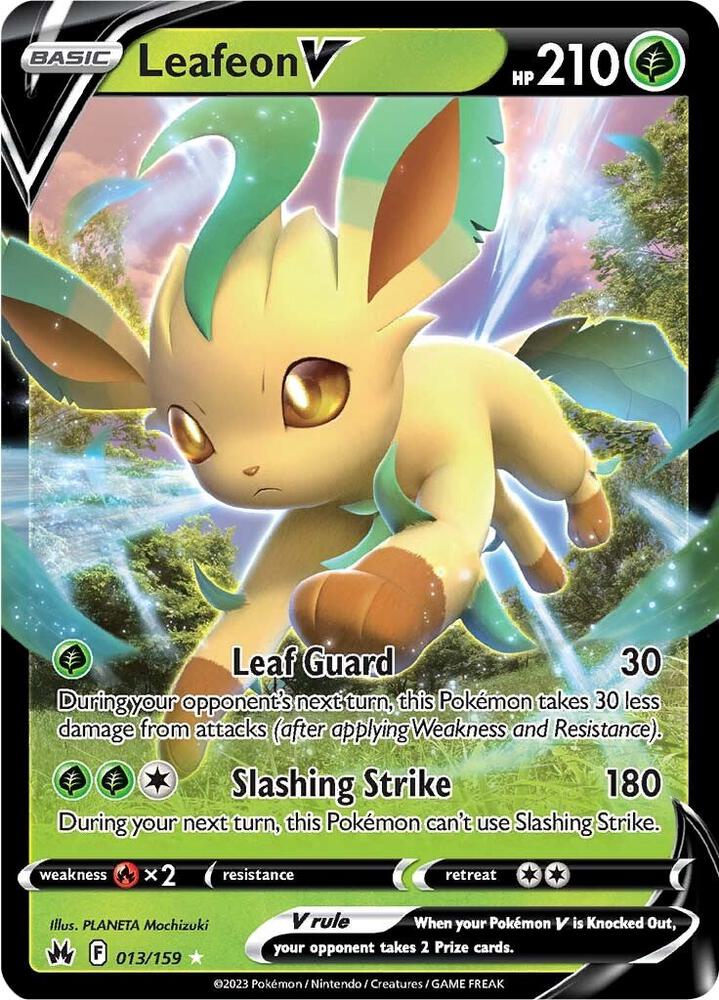 Leafeon V 013/159 Holofoil — Crown Zenith Pokémon card