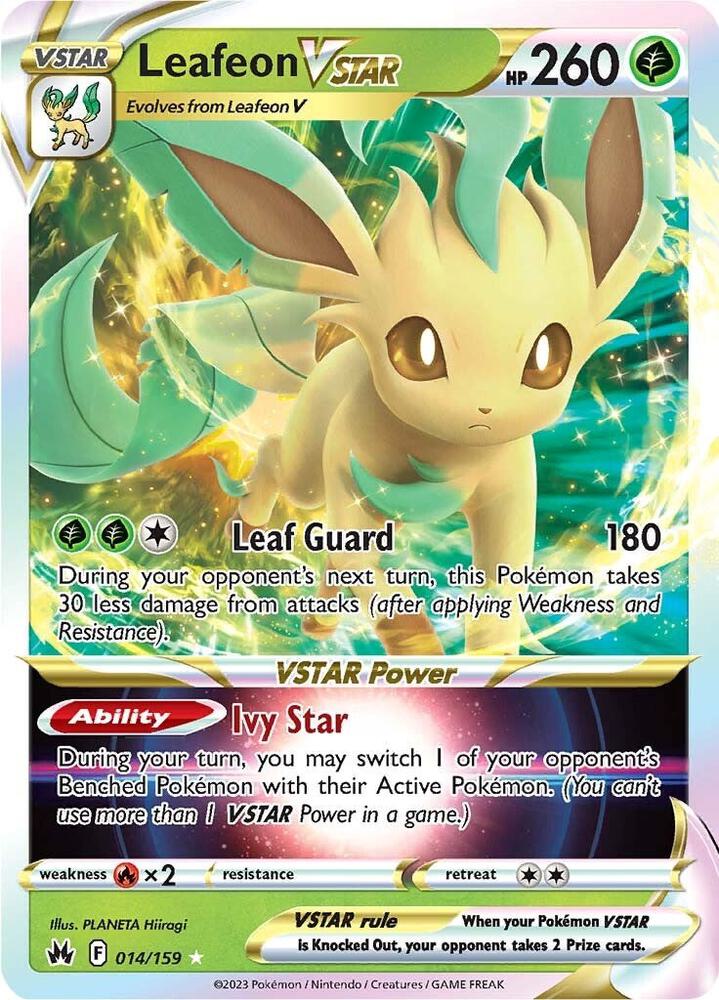 Leafeon VSTAR 014/159 Holofoil — Crown Zenith Pokémon card