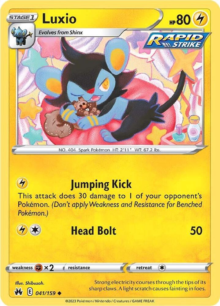 Luxio 041/159 Reverse Holofoil — Crown Zenith Pokémon card