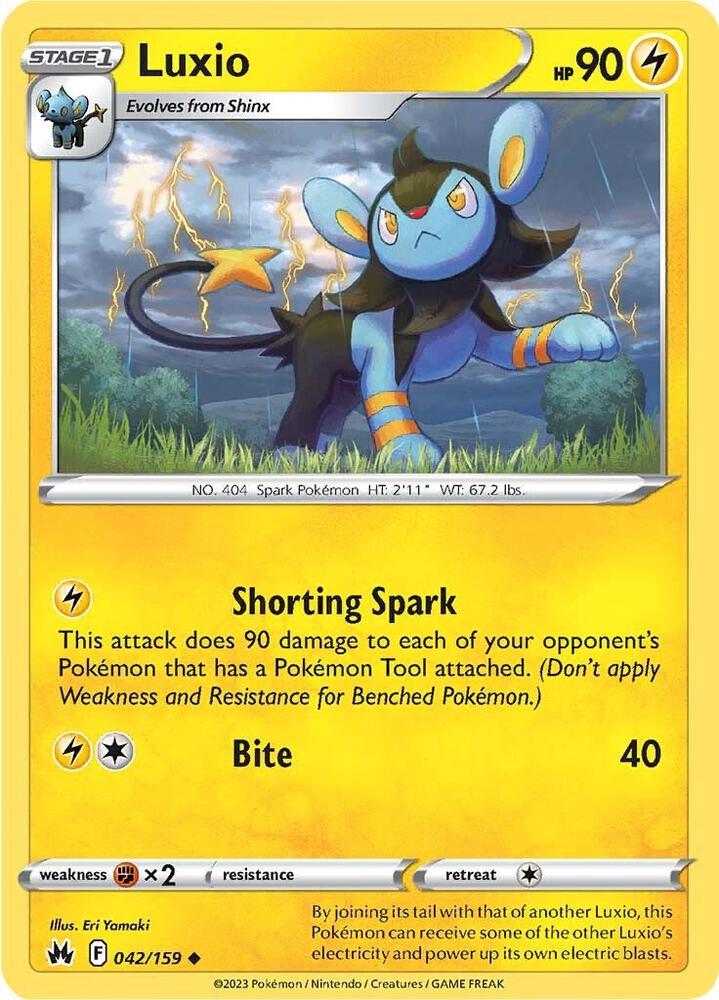 Luxio 042/159 Reverse Holofoil — Crown Zenith Pokémon card