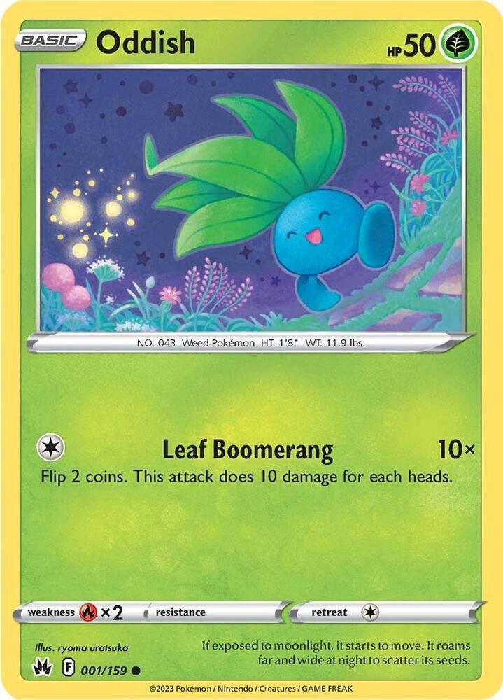 Oddish 001/159 Reverse Holofoil — Crown Zenith Pokémon card