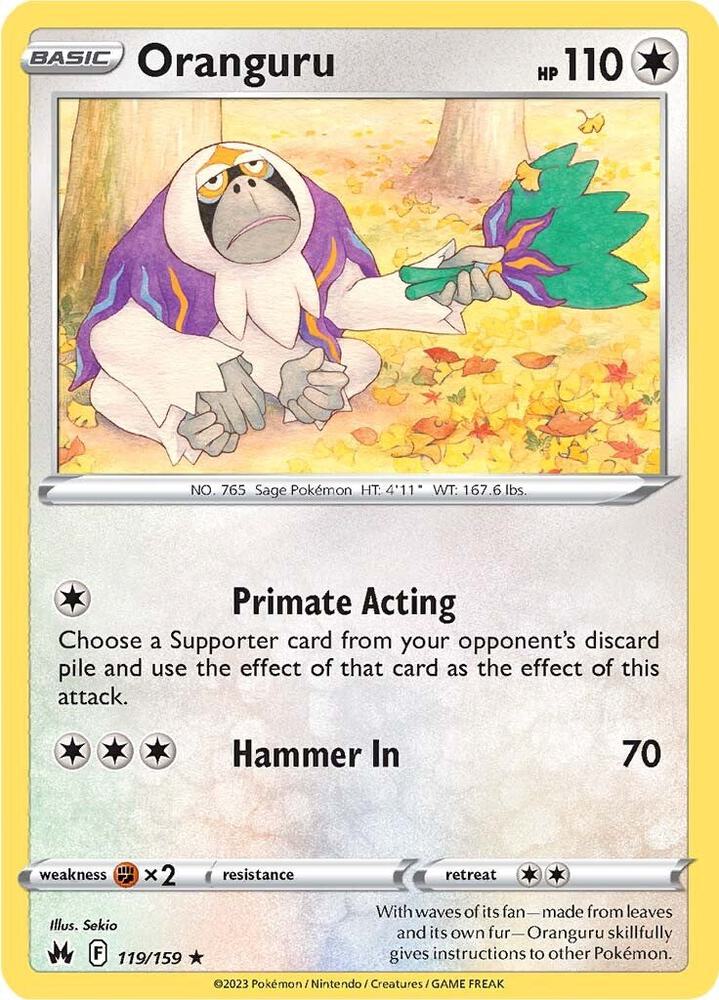Oranguru 119/159 — Crown Zenith Pokémon card