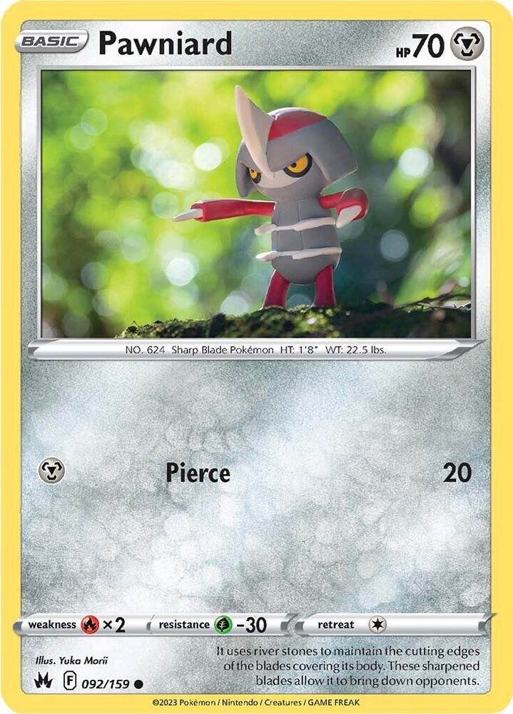 Pawniard 092/159 Reverse Holofoil — Crown Zenith Pokémon card