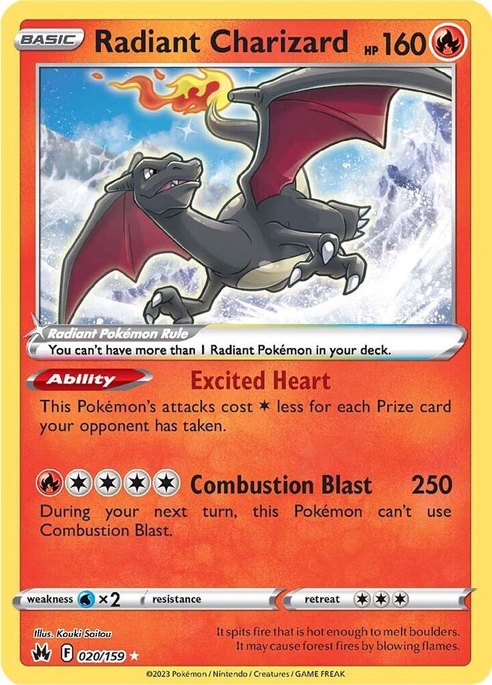 Radiant Charizard 020/159 Holofoil — Crown Zenith Pokémon card