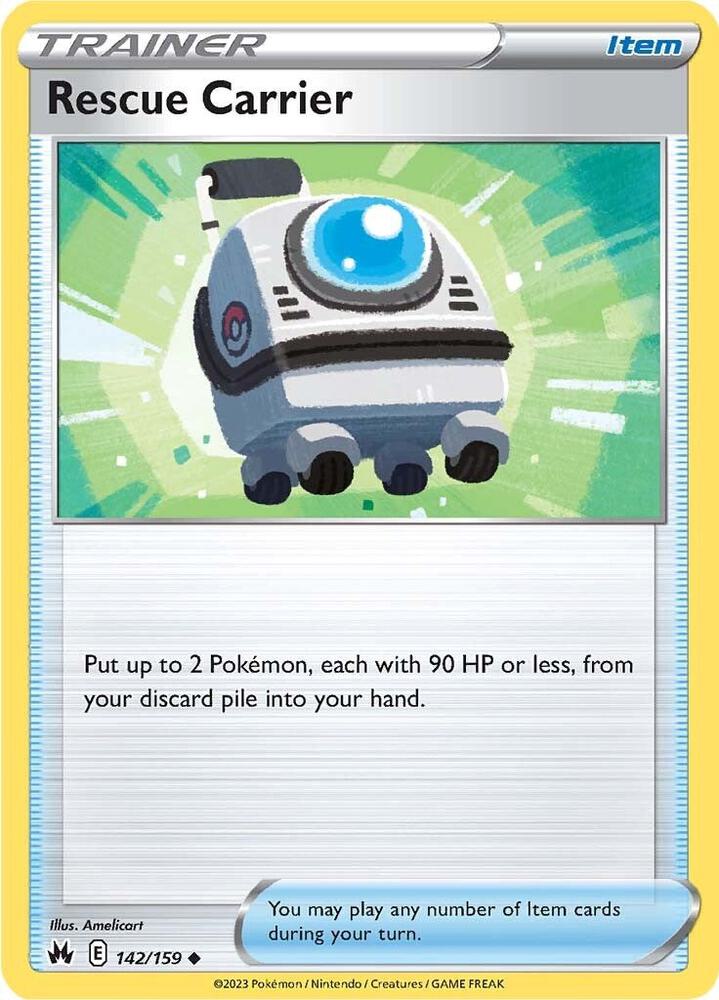 Rescue Carrier 142/159 Reverse Holofoil — Crown Zenith Pokémon card