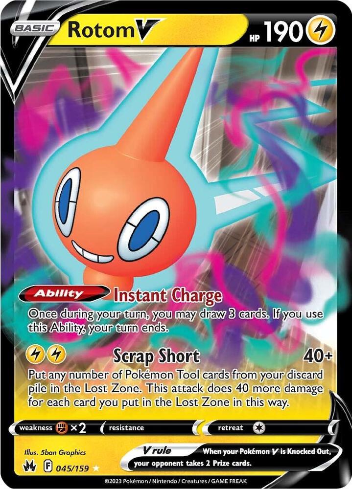 Rotom V 045/159 Holofoil — Crown Zenith Pokémon card