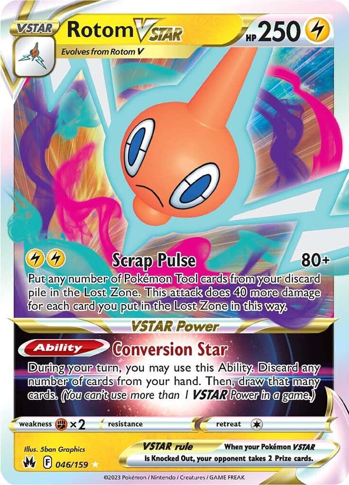 Rotom VSTAR 046/159 Holofoil — Crown Zenith Pokémon card