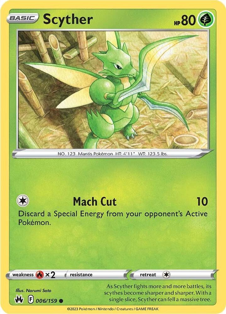 Scyther 006/159 Reverse Holofoil — Crown Zenith Pokémon card