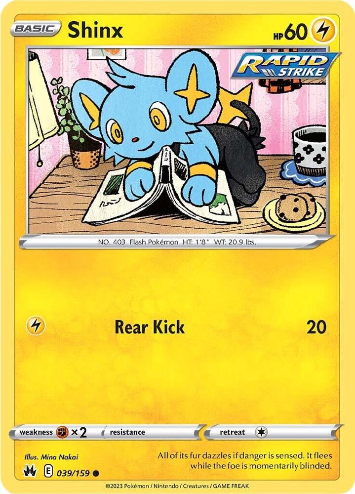 Shinx 039/159 Reverse Holofoil — Crown Zenith Pokémon card