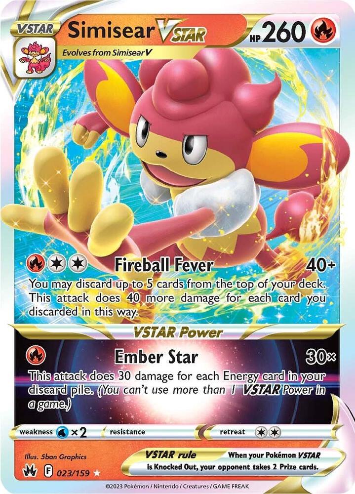 Pokemon - Crown Zenith - Simisear VSTAR - 023/159 - Holofoil