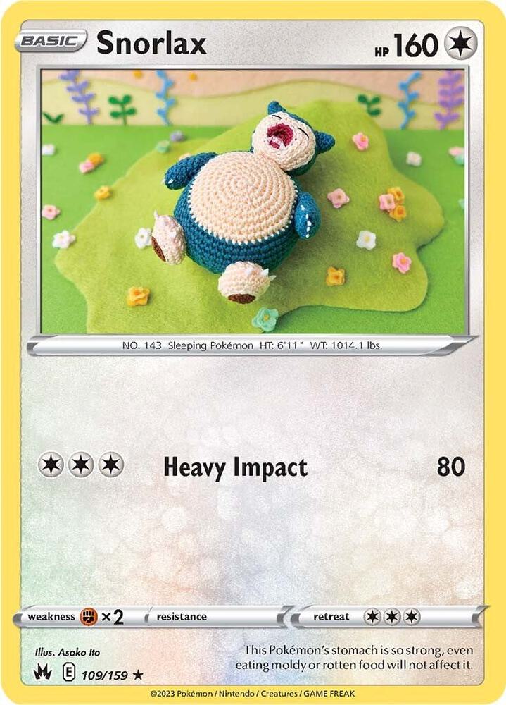 Snorlax 109/159 — Crown Zenith Pokémon card