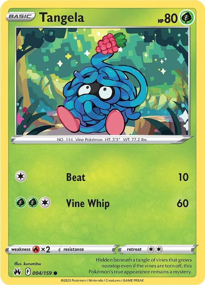 Tangela 004/159 Reverse Holofoil — Crown Zenith Pokémon card