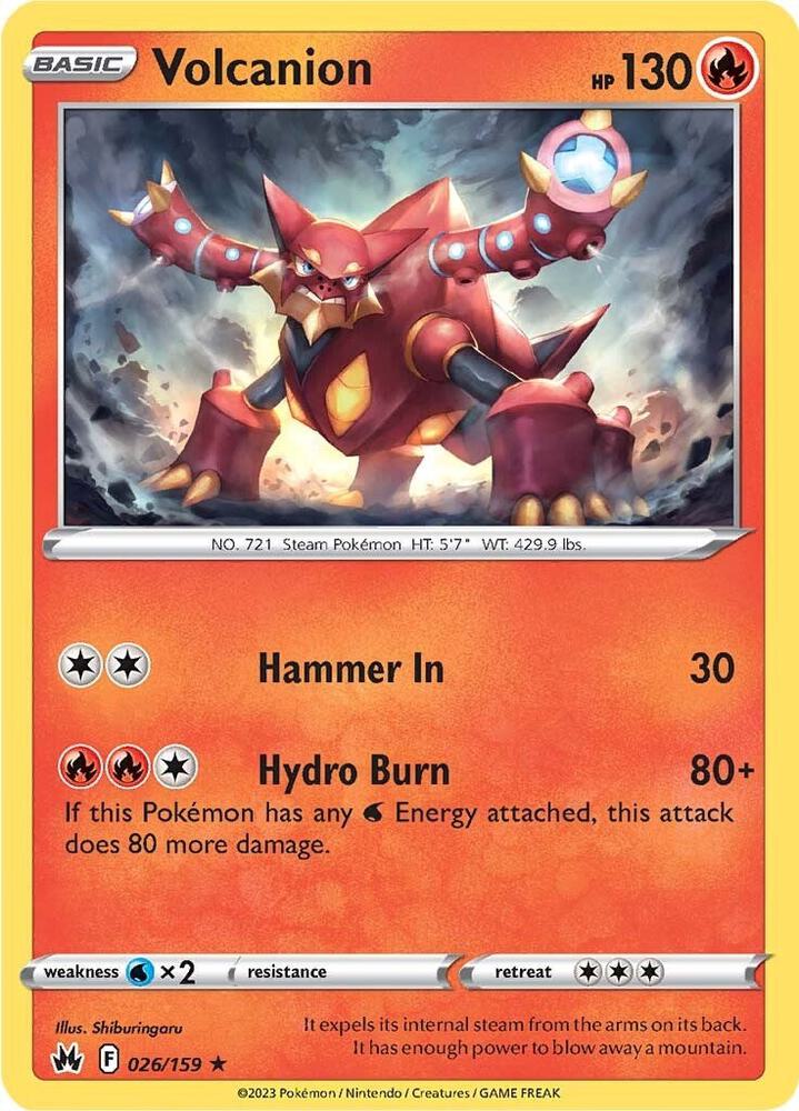 Volcanion 026/159 Reverse Holofoil — Crown Zenith Pokémon card