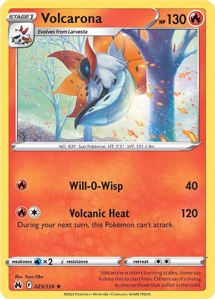 Volcarona 025/159 Reverse Holofoil — Crown Zenith Pokémon card