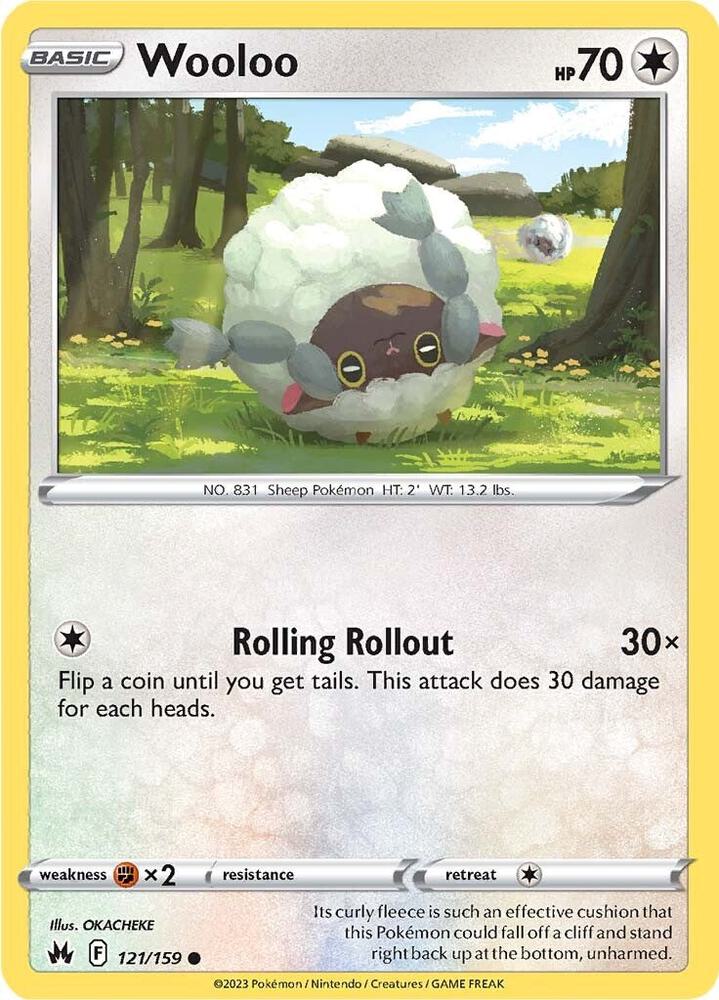 Wooloo 121/159 Reverse Holofoil — Crown Zenith Pokémon card