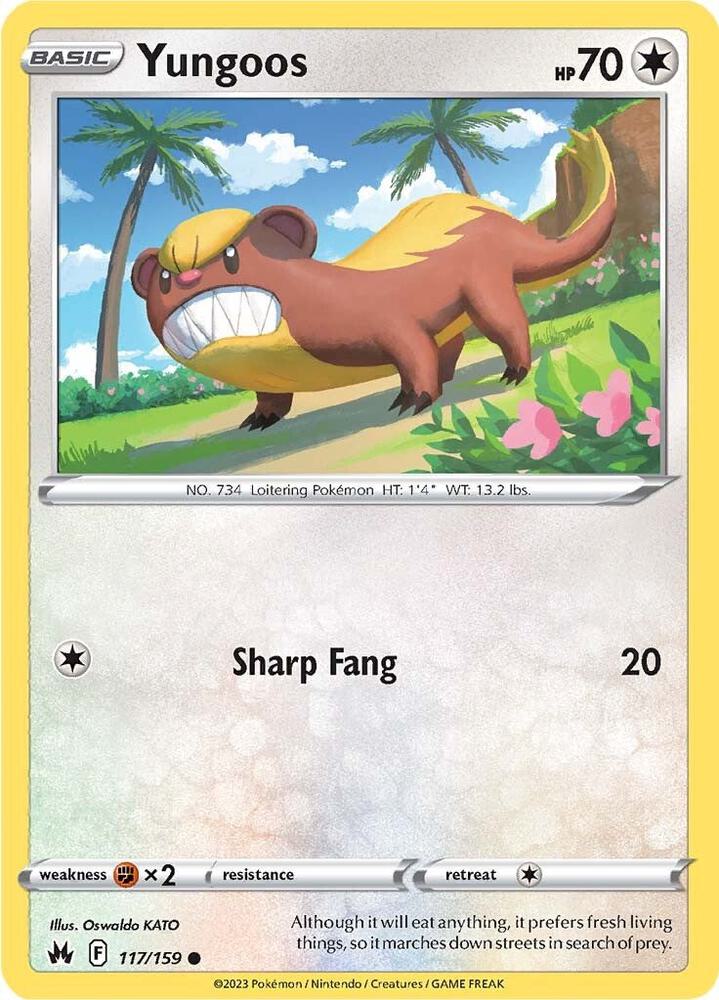 Yungoos 117/159 — Crown Zenith Pokémon card