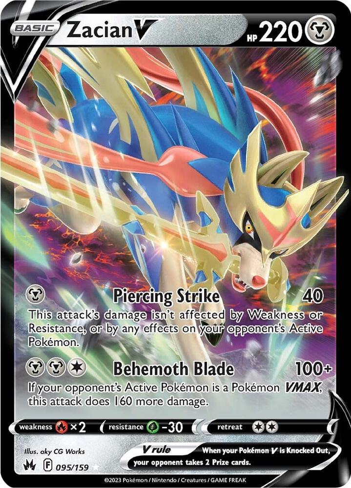 Zacian V 095/159 Holofoil — Crown Zenith Pokémon card
