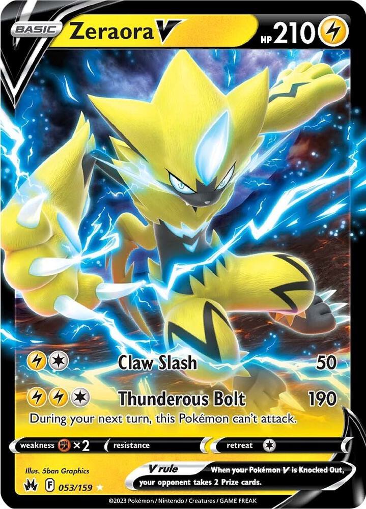 Zeraora V 053/159 Holofoil — Crown Zenith Pokémon card