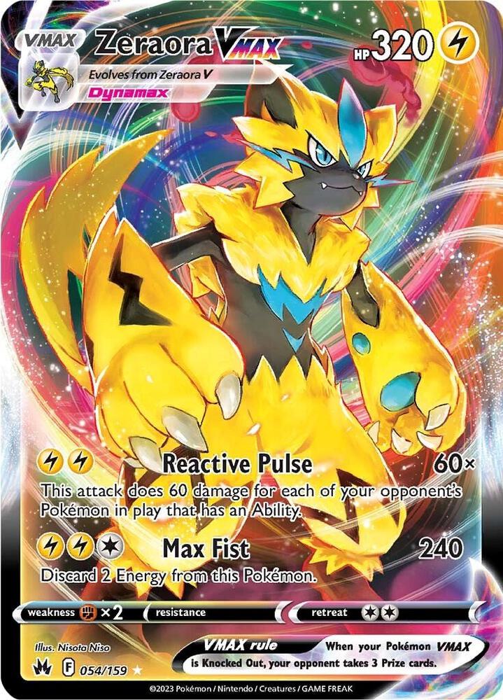 Pokemon - Crown Zenith - Zeraora VMAX - 054/159 - Holofoil