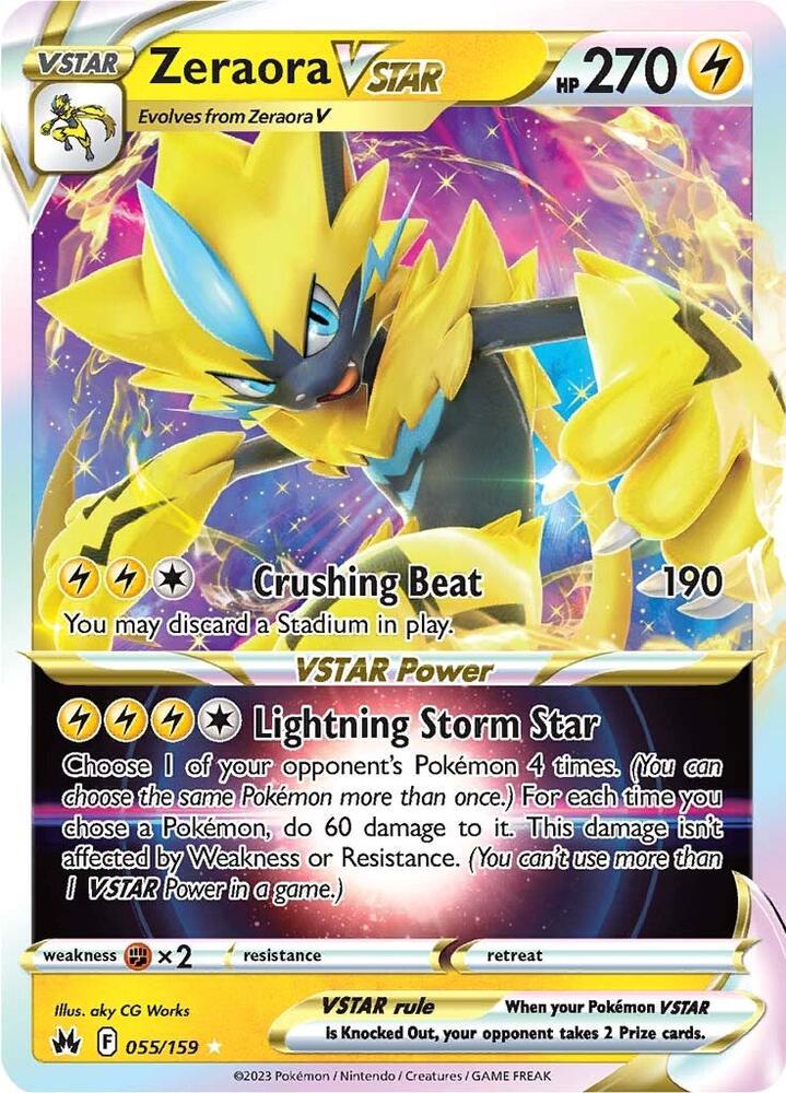 Zeraora VSTAR 055/159 Holofoil — Crown Zenith Pokémon card
