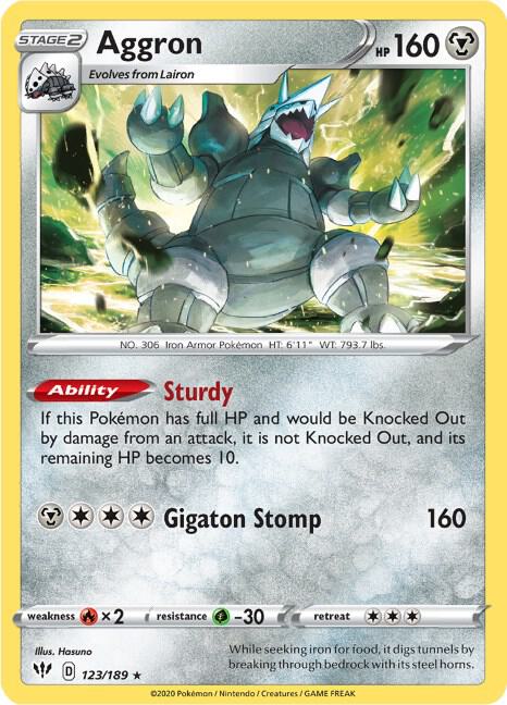 Aggron 123/189 Holofoil — Darkness Ablaze Pokémon card